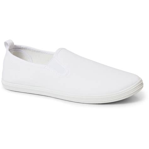 White Canvas Mens Baja Slip.